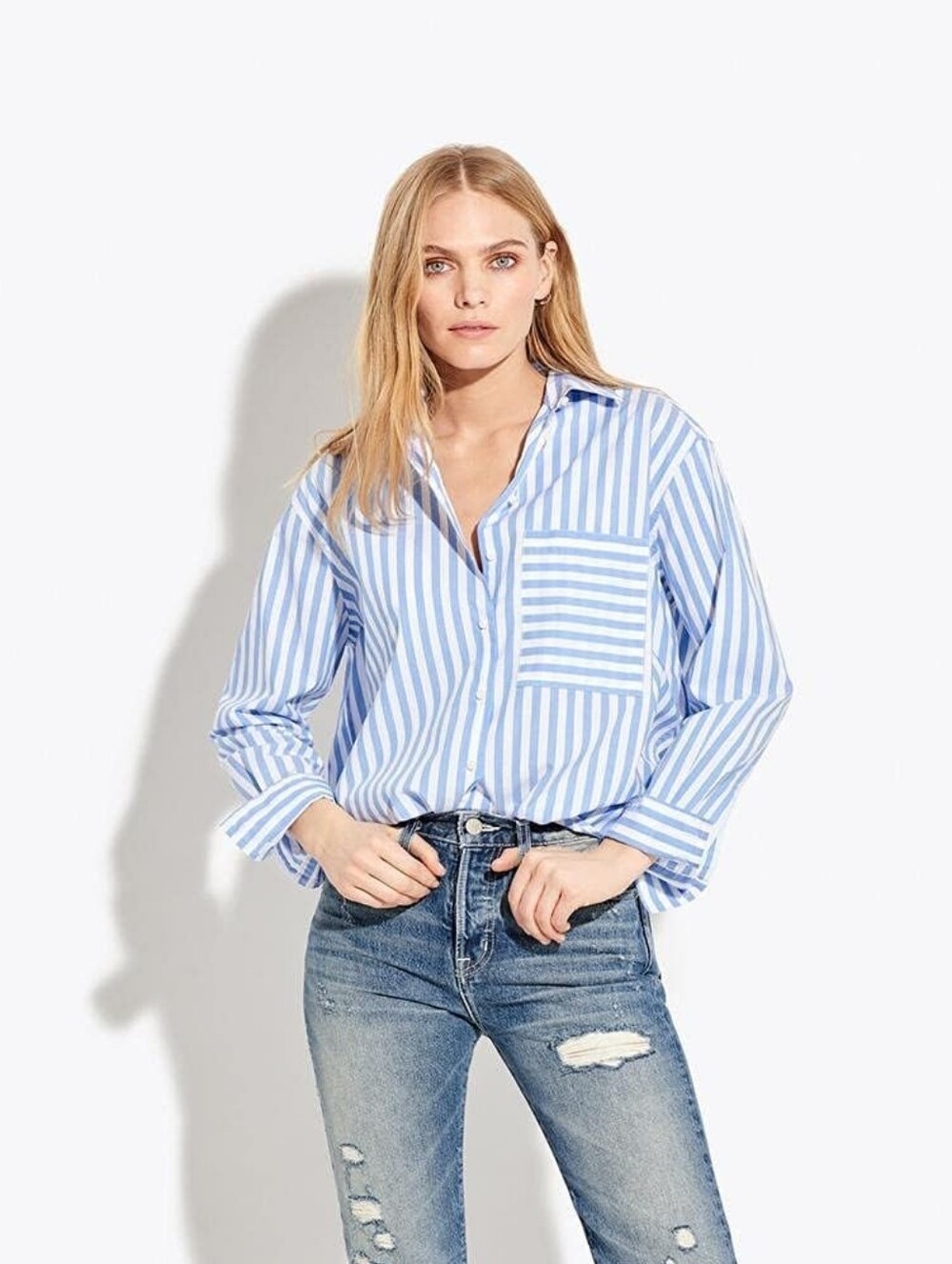 AYR The Deep End Button Down Shirt Blue White